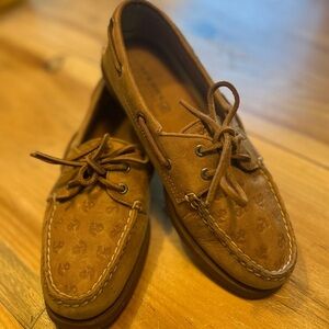 Sperry Topsiders Women’s Size 8M Nautical preppy boat shoes all leather brown